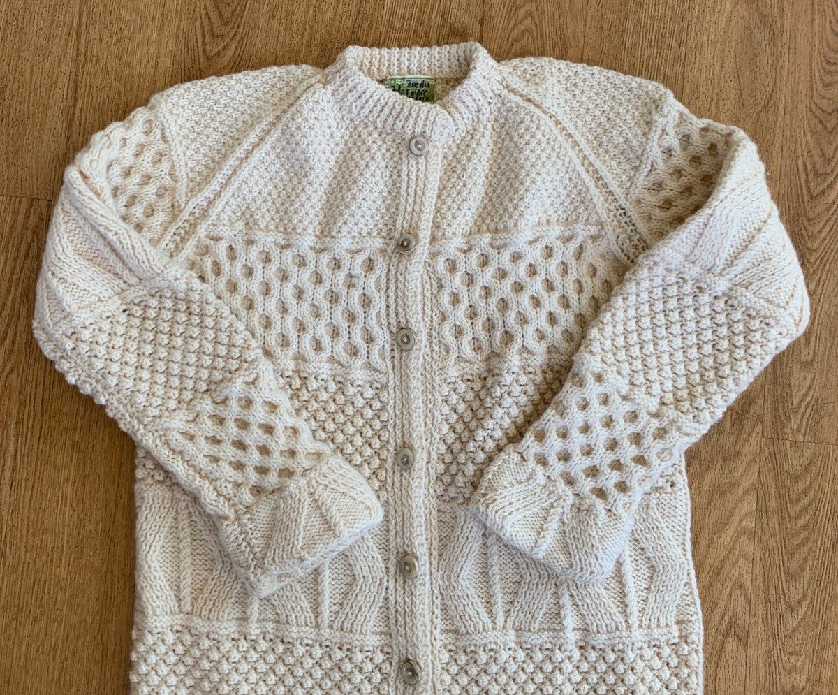 KENNEDY OF ARDARA/ニット・セーター(厚手)/--/ウール/IVO/無地 Vintage Kennedy of Ardara Handknit 100% Irish Wool Cream