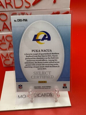 2023 Select 🏈 Puka Nacua Rookie Select Certified Insert #CRO-PNA