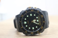 ✅Vintage CASIO Diver Watch Analog Digital Chronograph Mens AQ-100W 40mm New Bat