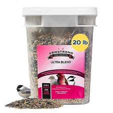 Armstrong Wild Bird Food Ultra Bird Seed Blend for Wild Songbirds, 20 Pound Pail
