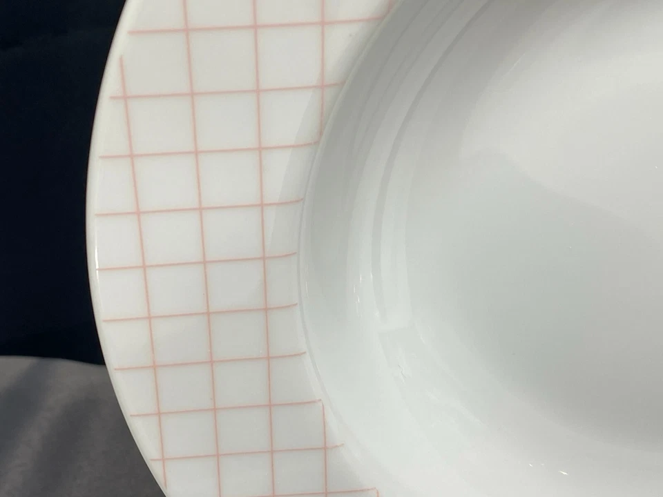 Sasaki "GRIDLOCK PINK" Patino Wolf ~ Japón ~ Juego de 5 ~ Cuencos de Sopa ~ 9 1/4" Foto 3 de 4