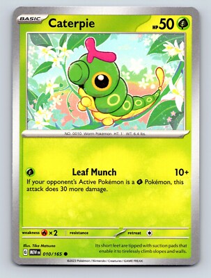 Caterpie HP 50 Leaf Munch Attack Rarity Green Pokémon Beauty