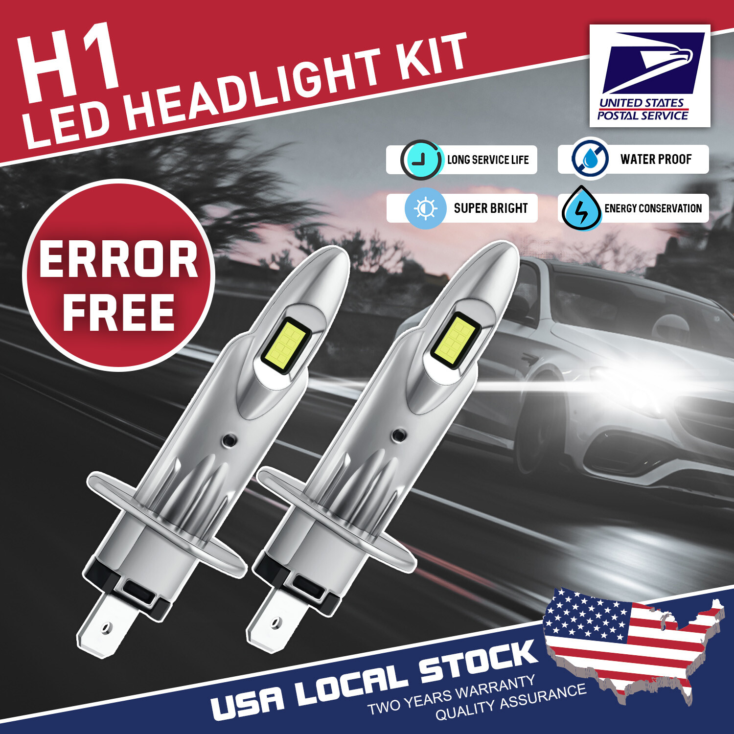 For Hyundai Elantra 2001-13 H1 LED Headlight Bulbs High Beam 80000LM 6000k