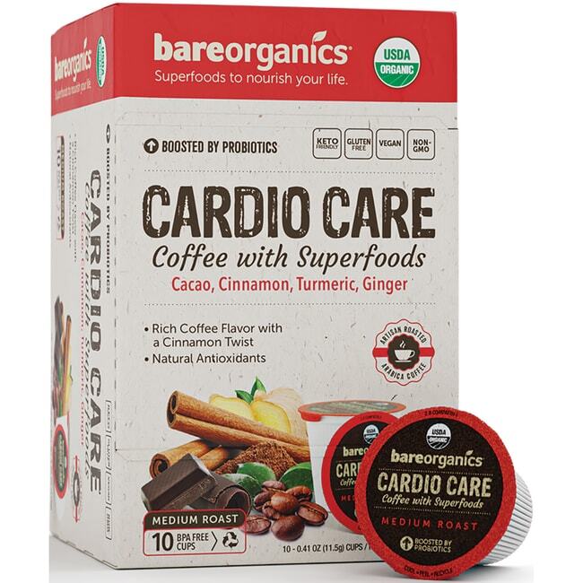 Кофе BareOrganics Cardio Care с суперпродуктами 10 карат