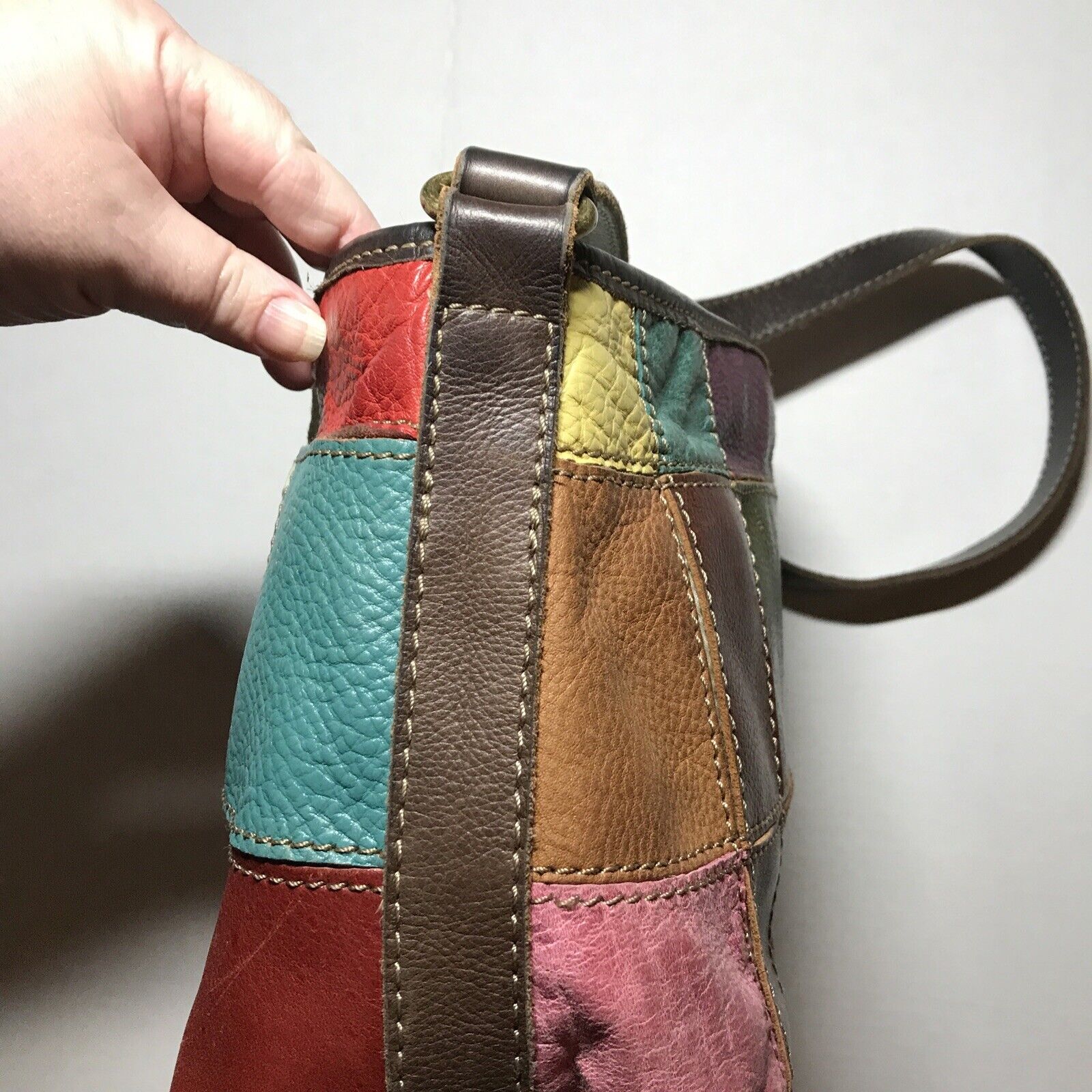 Vintage Pelle Studio Leather Patchwork Bag / Purse - image 11