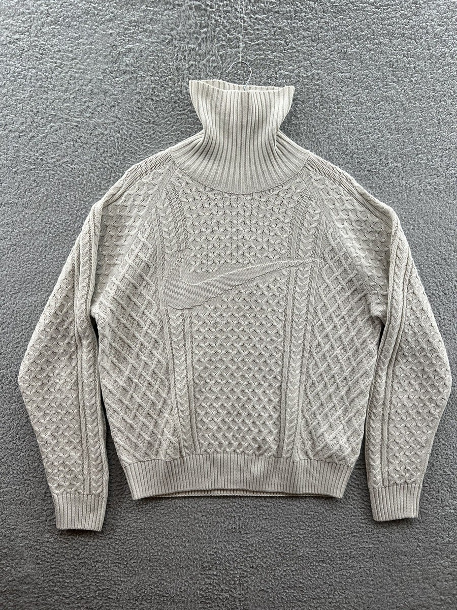 Nike Life Cable Knit Turtleneck Sweater Cargo Bone FB7770