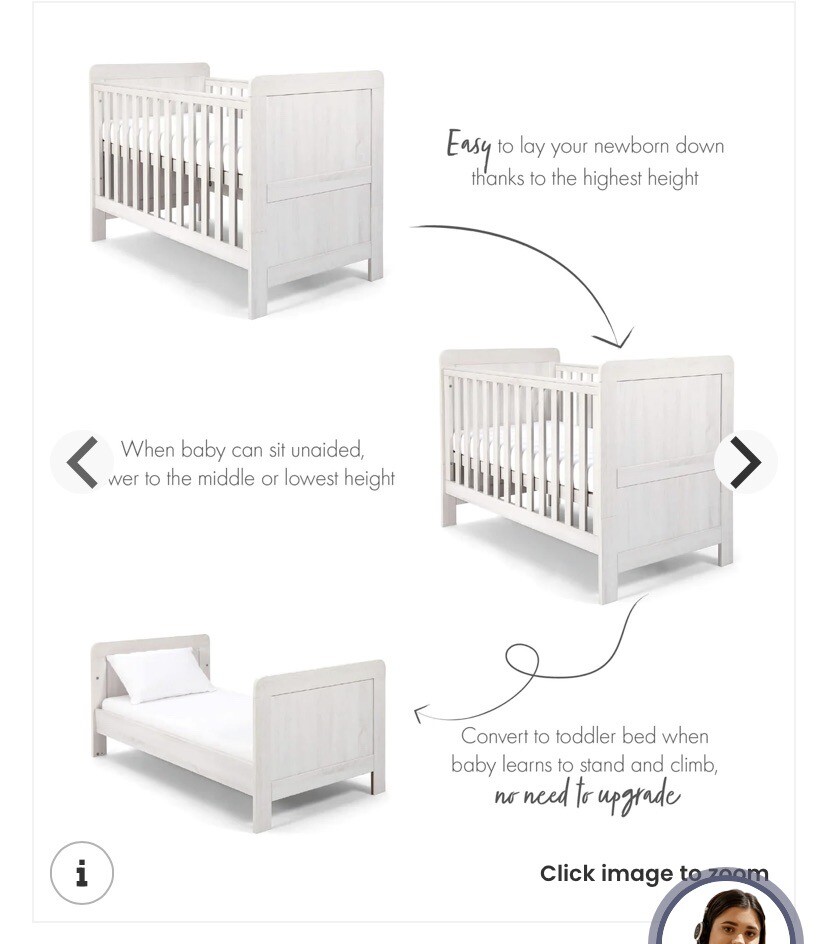 Mamas and Papas Atlas Nimbus white cot & toddler bed eBay