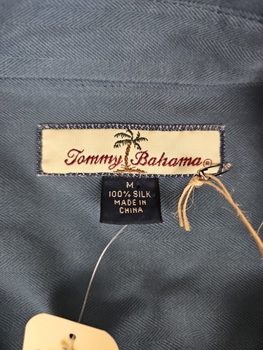 NWT Tommy Bahama Grand Cayman Hawaiian 100% Silk Shirt Swordfish Blue Houndstoot - Picture 6 of 10