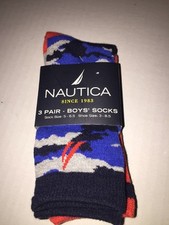 Brand New- Nautica 3 Pair Boys Socks Size 3c-8.5c 