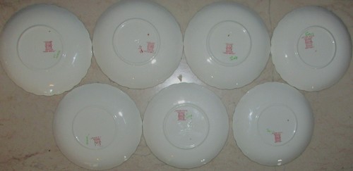 LOT OF 7 VINTAGE COPELAND SPODE BRIAR ROSE FOOTED TEACUPS & SAUCERS, USED - VG - Picture 17 of 21
