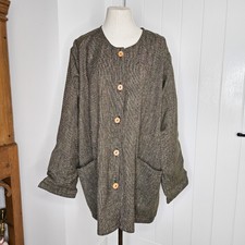 Jacqueline Beverley Tweed Made In Wales Lagenlook Long Chore Jacket Os