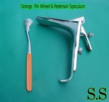 Pederson Vaginal Speculum Small  Orange Colour Pin wheel Gynecology Instrument