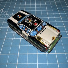 Vintage ca 1960's Nomura Tin Police Friction Car 3.5" Made in Japan