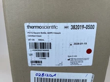 Thermo 500 ml Square Media Bottle PETG HDPE Closure 24cs 382019-0500