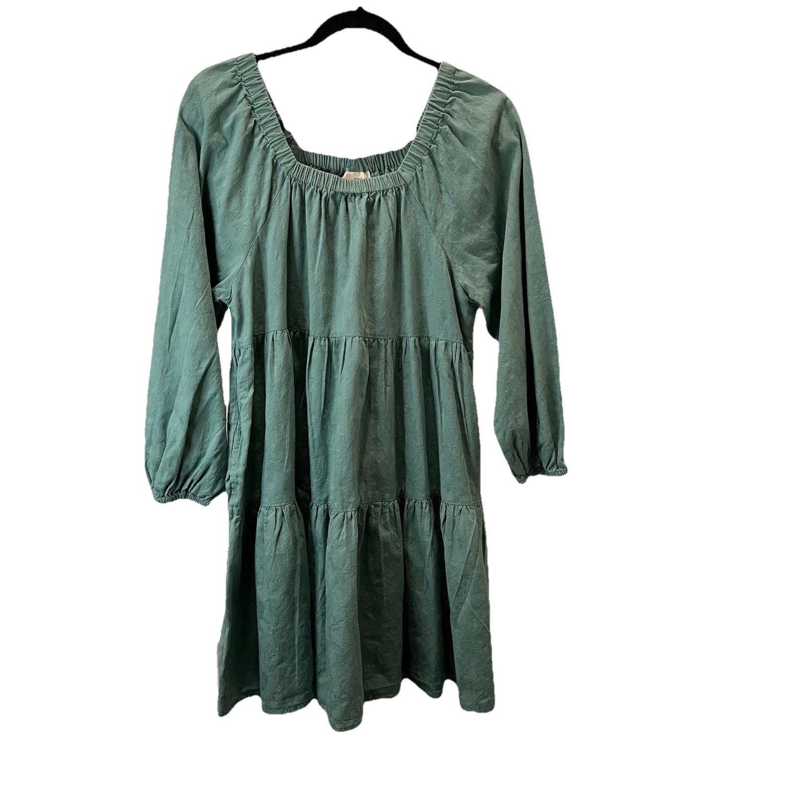 Universal Thread Light Green Embroidered Peasant … - image 1