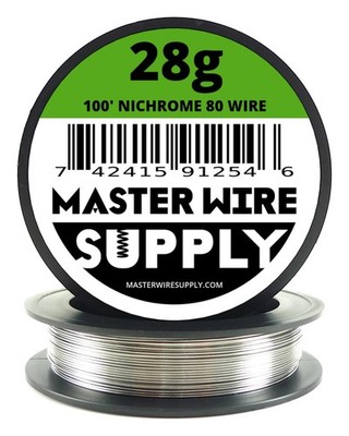 28 Gauge Nichrome Wire 100ft - 0.32mm Resistance Heating Element - USA Made