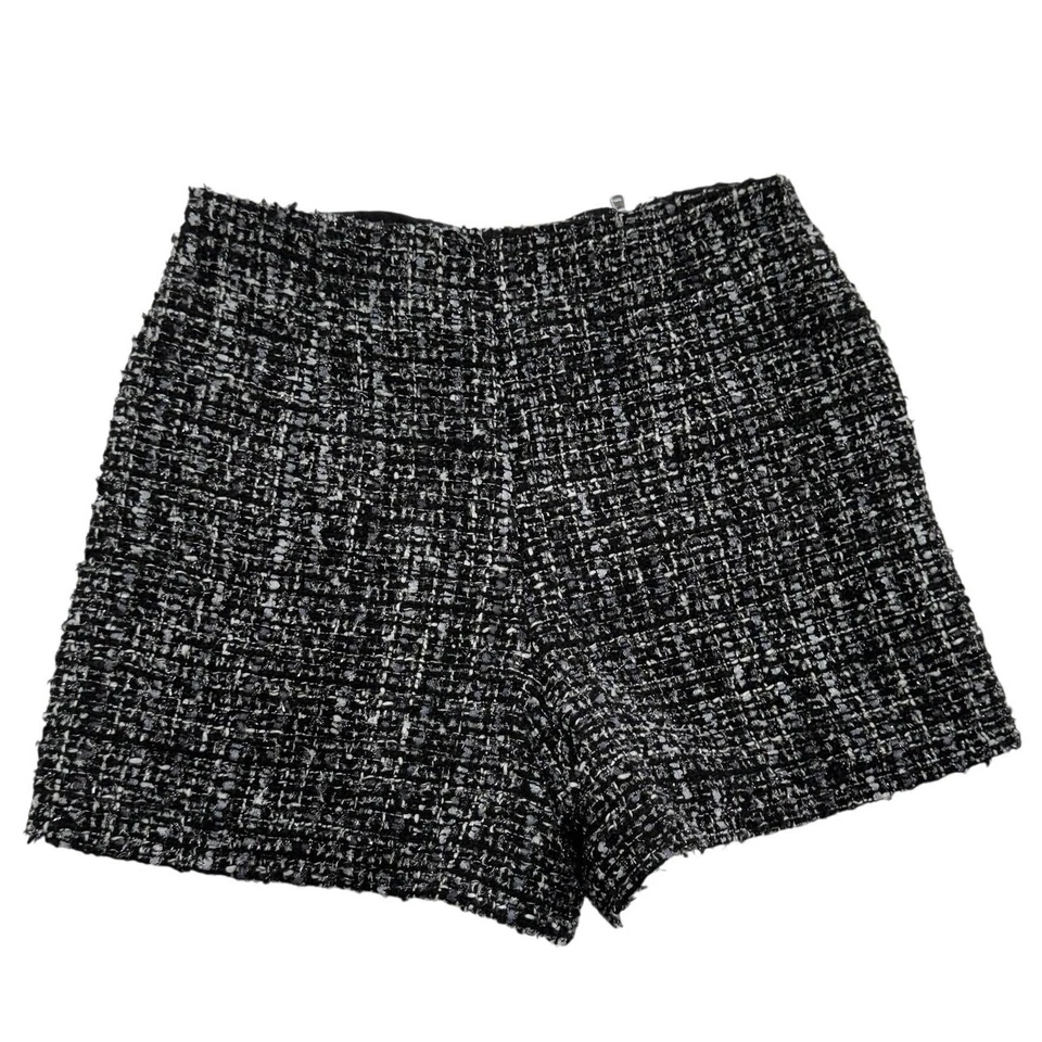 Pantalones Cortos Express Para Mujer 2 Tweed Tiro Alto Bolsillos con Cremallera Nuevos con Etiquetas Texturizado Chic Foto 2 de 4