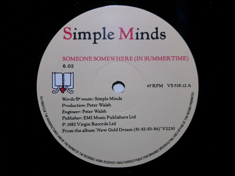 SIMPLE MINDS SOMEONE SOMEWHERE VIRGIN VS 538-12 NEW WAVE - Image 2 of 3