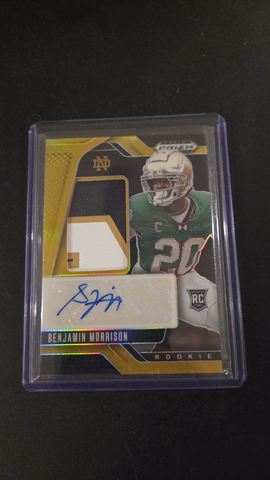 2025 Panini Prizm Draft Picks  Jumbo Rookie Patch Benjamin Morrison Gold /10 ND