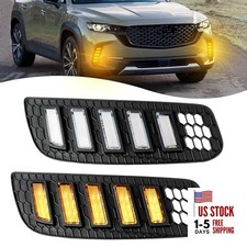 LED Front Bumper DRL Amber Sequential Turn Signal Lamp Feature Kit Fog light