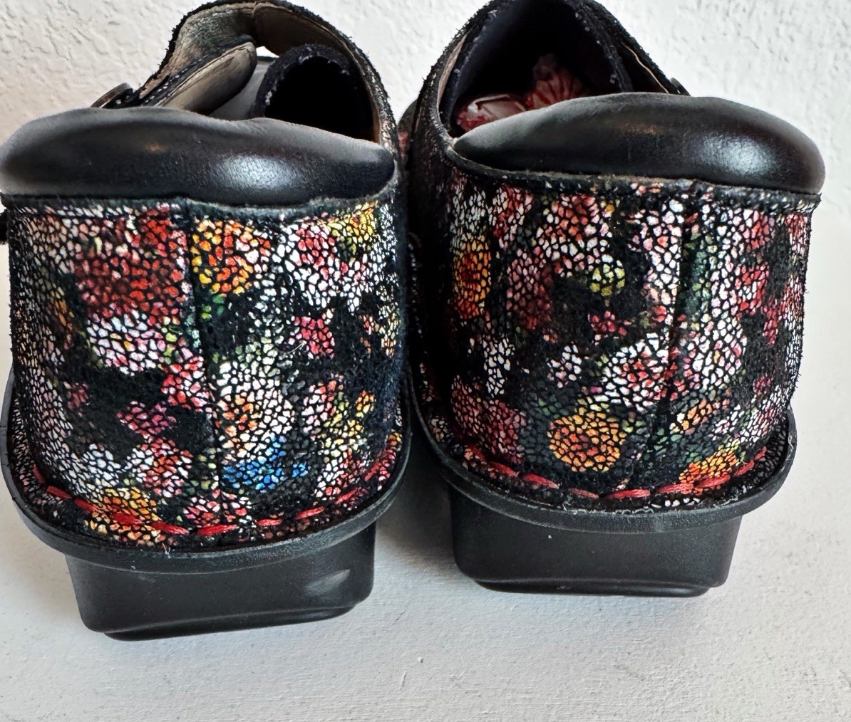 Alegria Brenna Garland Professional Nurse Flower Leather Loafers Sz 38 8 8.5 image 5