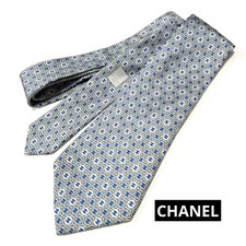 Excellent condition CHANEL Tie 100 Silk Logo Allover