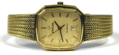 Vintage Enicar Swiss Quartz Watch Gold Plated Octagonal 5 Jewel 1398 Unisex Dres