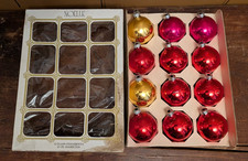 VTG Glass Ball Christmas Tree Ornaments 12-Pack 2-1/4" in Box Made in USA