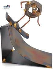 Snowboard Nut Collectible Handmade Metal Art Figurine, Desk Accessories, Trophy,