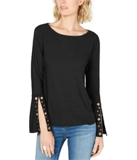 I.N.C Womens Grommet Sleeve Pullover Blouse