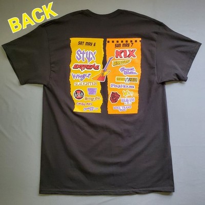 M3 Festival 2014 shirt Large Black Styx Kix Quiet Riot Extreme Lita Ford 2 Sided