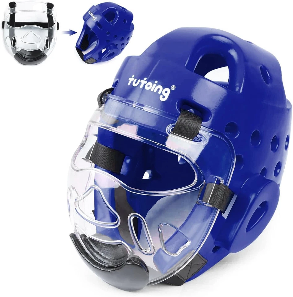 Casco de Karate con Protector Facial Extraíble - Ideal para Todo Entrenamiento de Artes Marciales Foto 3 de 4