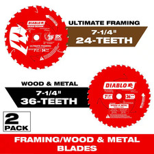 7-1/4 In. 24-Tooth Demo Demon Framing/Demolition and 7-1/4 In. X 36-Tooth Wood a