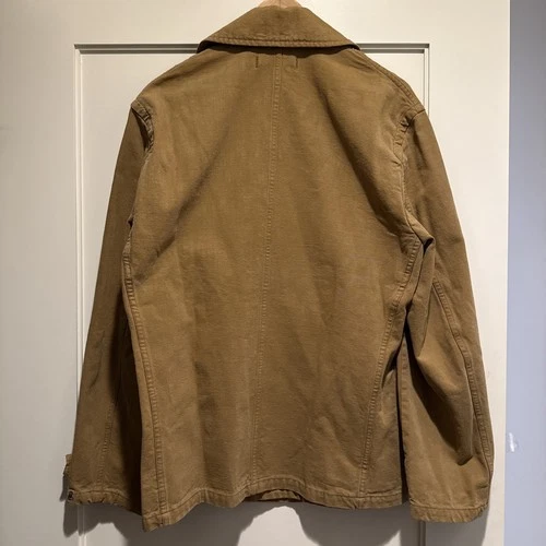 45R Mens Garment Dyed Double Breast Chore Jacket Hopsack Canvas Made in Japan L image 12