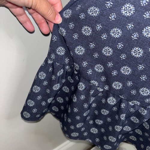Toad & Co Bella blue sun dress blue floral spaghetti strap w/ POCKETS sz Large - Picture 6 of 10