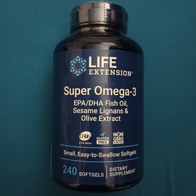 Life Extension Super Omega-3 Plus EPA/DHA Fish Oil/Olive/EPA/DHA 240gels