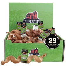 Redbarn Bully Springs for Dogs - All-Natural Dental Chews, Pack of 25
