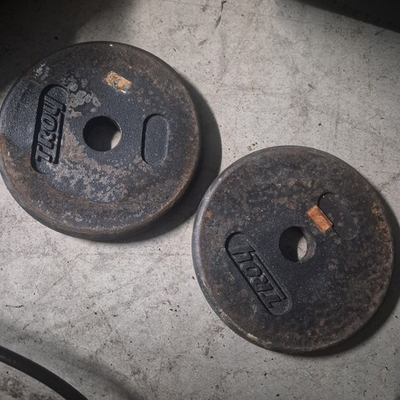 #ad 2x 5 Pound Standard 1 Inch Hole Pancake Style Barbell Weight Plates Troy Barbell $13.99