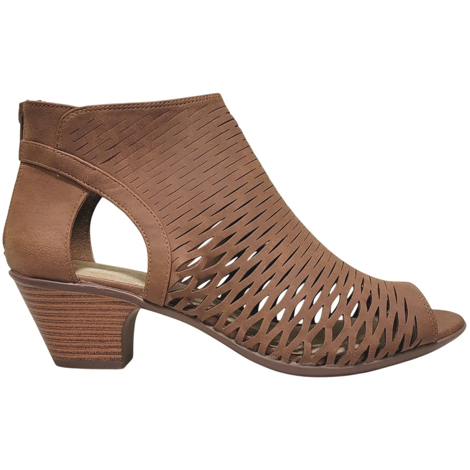 Sandalias botín Easy Street para mujer Sunrise Peep Toe talla US 11M marrón tostado Foto 3 de 4