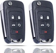 Flip Key Fob Shell Case Replacement Fits for Cruze Malibu Equinox Sonic Impala T