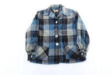 Women's 50's Pendleton Woolen Mills Blue Black Plaid Coat