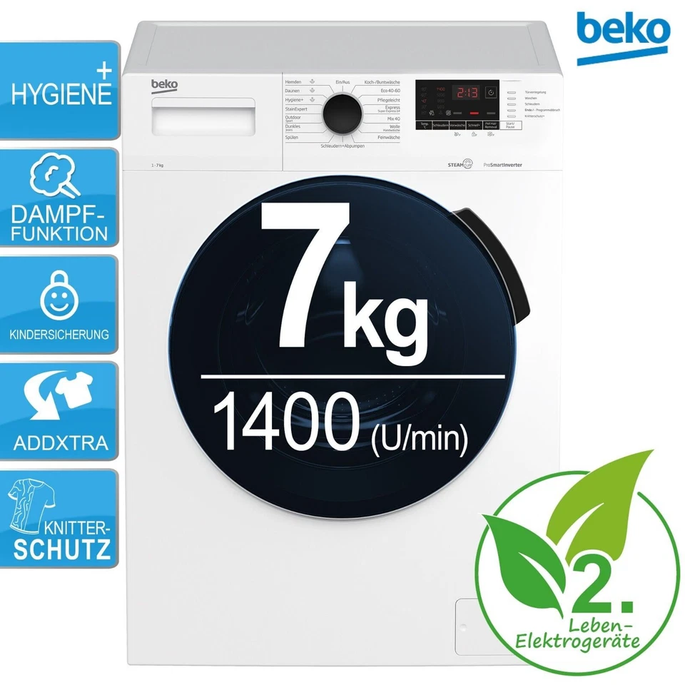 Beko WMC71464ST1 Waschmaschine 7kg SteamCure-Dampf AddXtra RO_WMC71464ST1_R