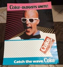 Vintage 1980s Max Headroom Coke Coca Cola Poster 24x18 Original