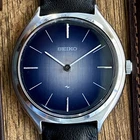 PROF. SERVICED Vintage July 1973 Manual Hand Wind BLUE Seiko Chariot 2220-0300