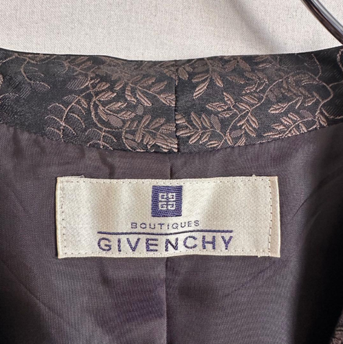 Givenchy 90s Vintage Jacquard Blazer Black Brown Rayon Size 40 Rare - 第 2/11 張圖片