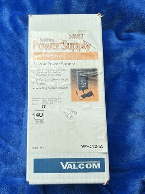 Valcom VP-2124A Switching Power Supply 24Volt 2Amp Wall/Shelf Mount New