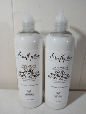 2 Pack Shea Moisture 100% Virgin Coconut Oil Daily Hydration Body Lotion 16 oz