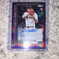 Topps Chrome 2025 Purple Refractor Auto Hunter Dobbins Red Sox 250/250