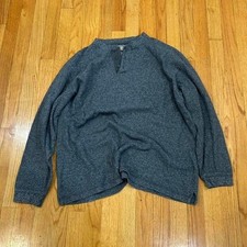 High Sierra Henley Sweater Gray Textured Long Sleeve Men's Size L