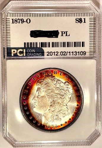 1879-O Semi Key Date Gem BU PL Proof-like Album Rainbow Toned Morgan Dollar